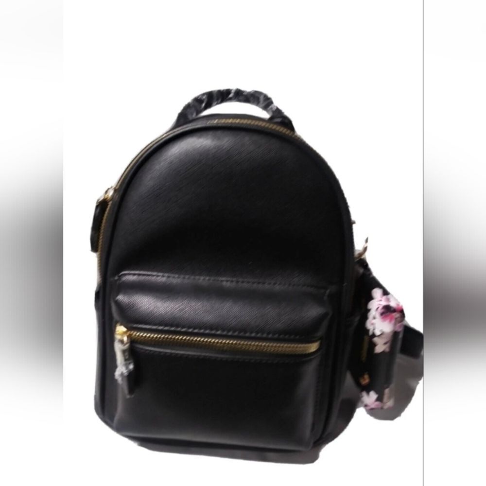 Like Dreams Black Mini Backpack Purse Vegan Faux Leather Daypack